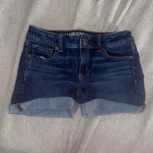 American eagle dark wash jean shorts